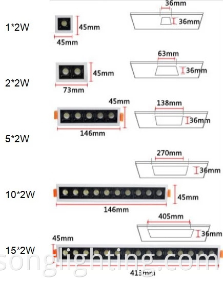 2021 hot selling aluminum led square trimless downlight